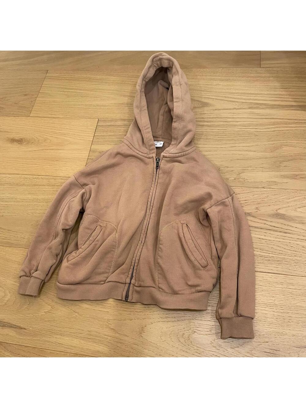 Kids Zara Zip Hoodie Tan Size 3-4 Years (104 cm)